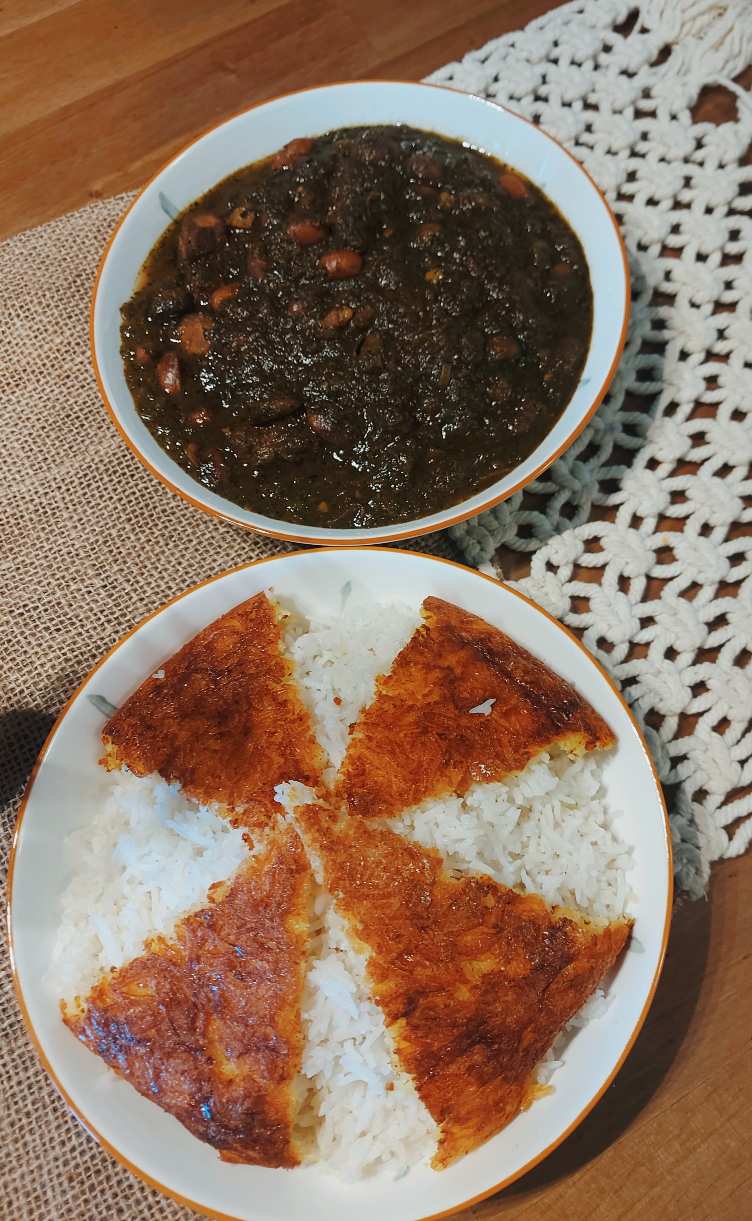 تک نفره قورمه سبزی با پلو Ghormeh Sabzi with Rice